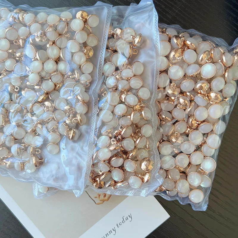 Description Picture 2 of item10pcs Pretty Shank Buttons 10mm Round Gold Color Metal Buttons Woman Clothes Accessories DIY Apparel Sewing Supplies