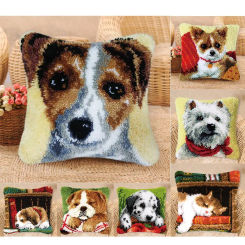 DIY Crochet Yarn Kits,Needlework Latch Hook Kit Unfinished Crocheting Rug Yarn Cushion Embroidery Carpet Set