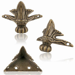 Triangle Rattan Carved Decorative Antique Bracket Fashion Corner Protector Box Wood Box Feet Leg Corner Furniture Hardware