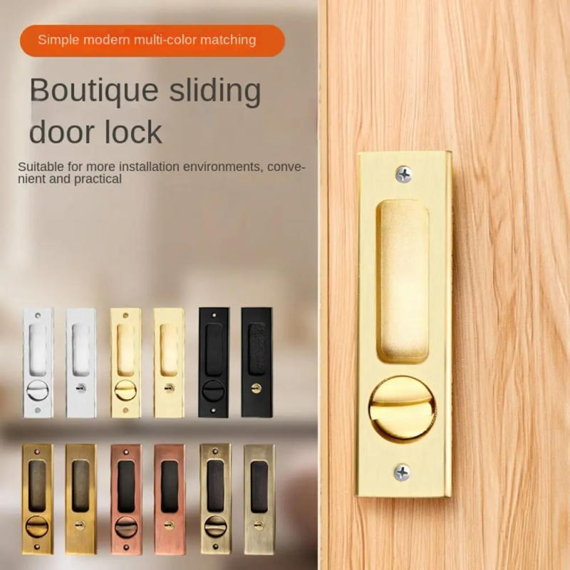 Description Picture 4 of itemNew Sliding Door Lock, Sliding Door, Wooden Door, Bathroom, Bedroom, Double-sided Spring Embedded Folding Door Hook Clasps