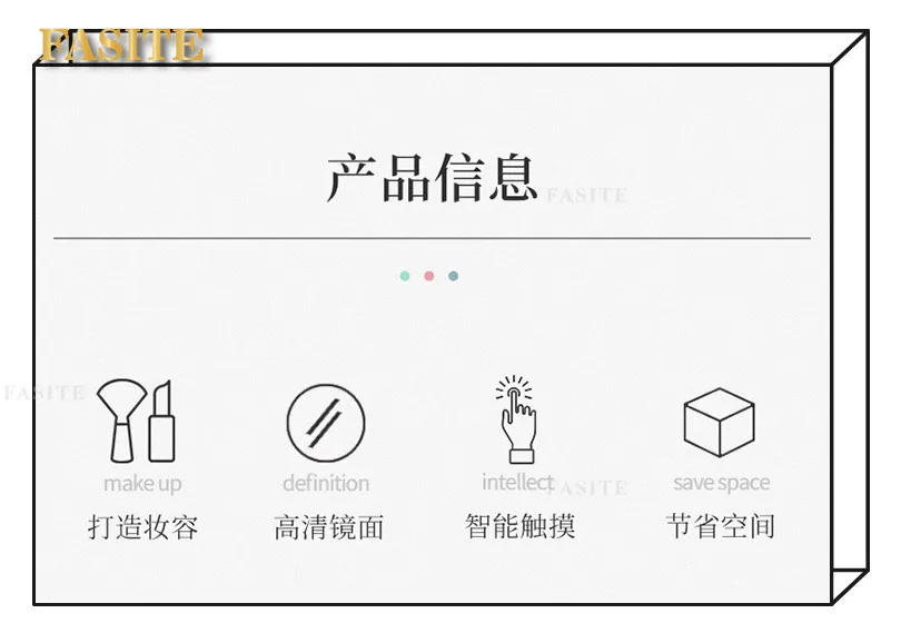 Description Picture 3 of itemMetal Nordic Bathroom Mirror Hanging Glass Vanity Design Aesthetic Bathroom Mirror  Home Improvement