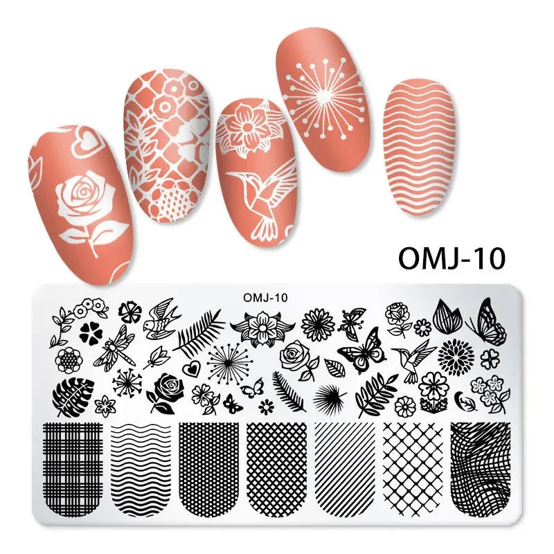 Description Picture 5 of itemNew Nail Art Templates Stamping Plate Design Butterfly Flower Animal Temperature Lace Stamp Templates Plates Image 12*6 Cm