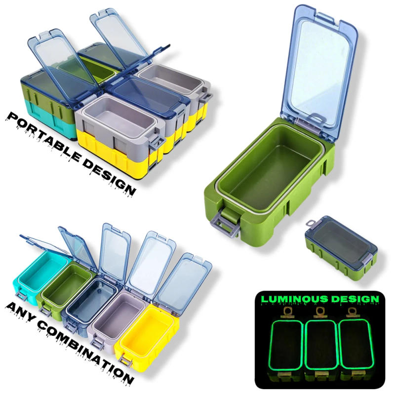 Description Picture 2 of item3pcs/set Luminous Mini Fishing Accessory Boxes Organizer Tool Box Accessories Toolbox Angling Tools Bait Container Fishing