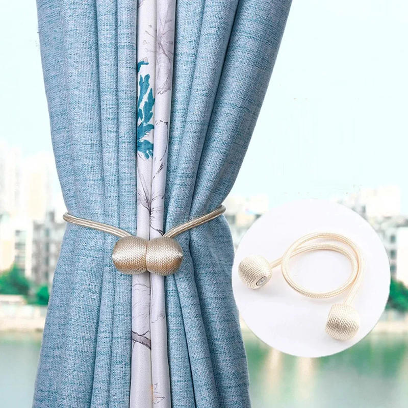 Description Picture 3 of item2/4Pcs Magnetic Ball Curtain Tiebacks Tie Rope Accessory Rods Accessoires Backs Holdbacks Buckle Clips Hook Holder Home Decor