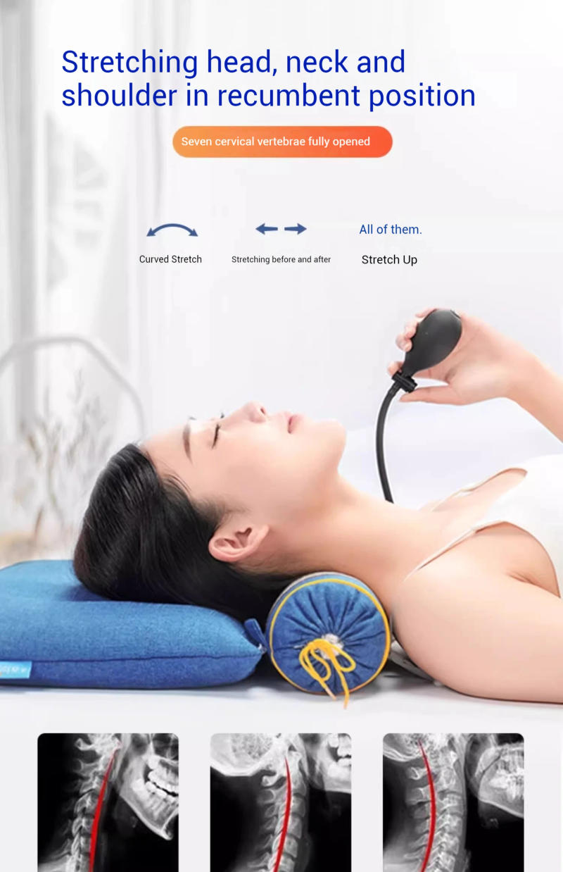 Description Picture 6 of itemArgy Wormwood Heating Inflatable Massage Cervical Spine Repair Pillow Chinese Herbal Medicine Cylindrical Neck Circle Pillows