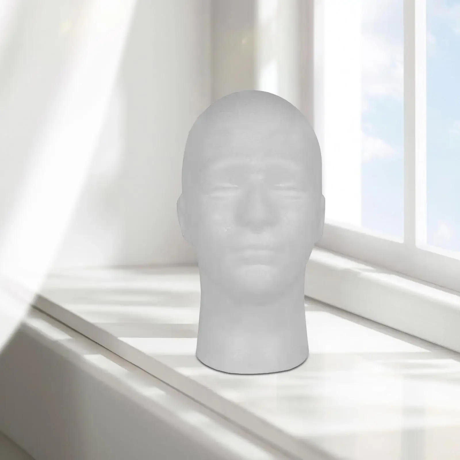 Description Picture 4 of itemStyrofoam Wig Head White Portable Multi Functional Hairpieces Stand Holder Mannequin Manikin Head Wig Stand for Props Home