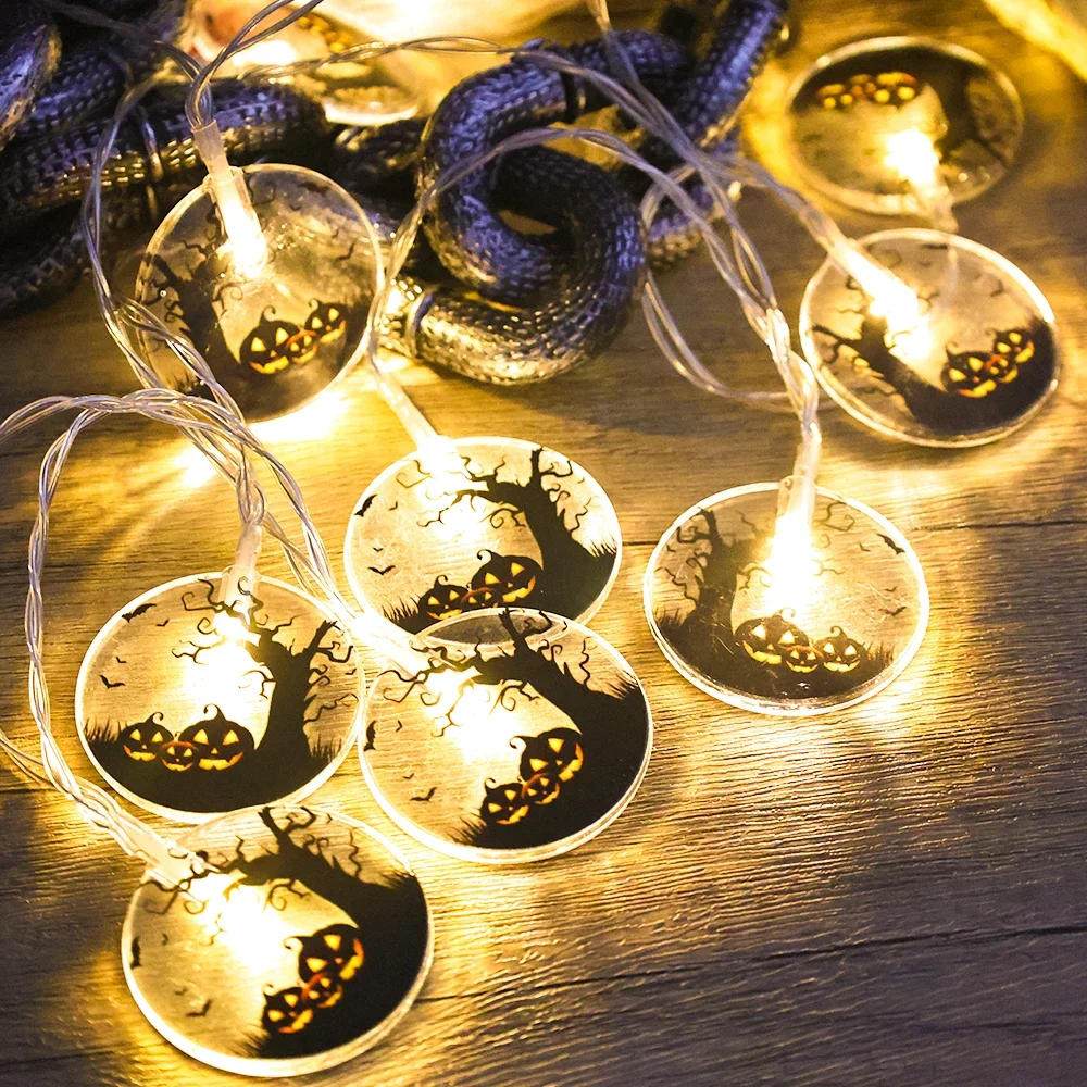 Description Picture 5 of itemHalloween Decorative Light String Pumpkin Spider LED String Lights Battery Operated DIY Hanging Funny Atmosphere Decor Supplies