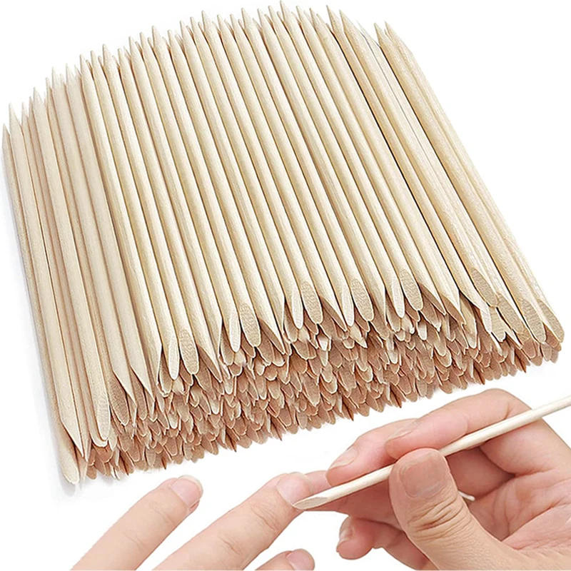Description Picture 2 of item100/50pcs Nail Art Pusher Orange Wood Sticks Cuticle Pusher Remover Rhinestones Dotting Removal Manicure Pedicure Care Tools