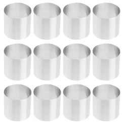 12PCS Mini Stainless Steel Cake Forms Mousse Rings Dessert Rings Round Baking Tool Baking Accessories for Dessert Cake