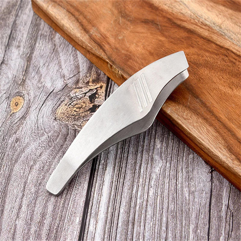 Description Picture 4 of itemStainless Steel Fish Bone Tweezer Food Clips Food Tongs Hair Removal Tools Angled Ham Tweezers Kitchen Plier Seafood Tool