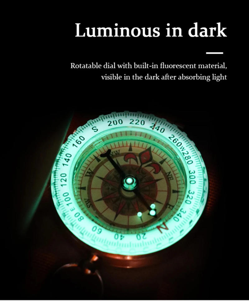 Description Picture 6 of itemG50 Camping Compass Pure Copper Pocket Watch Multifunctional Covered Luminous Retro Flip Cover Compass For Outdoor Hiking