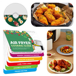 Air Fryer Magnetic Cheat Sheet Cooking Guide Booklet Cooking Times Chart for Beginners and Advanced Users