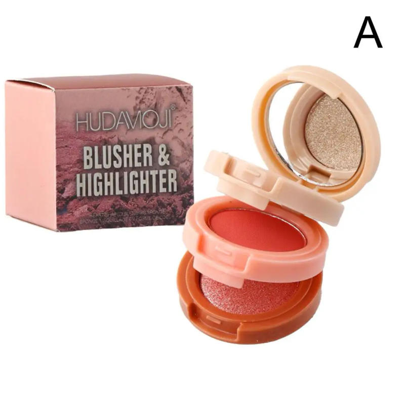 Description Picture 5 of itemPowder Highlight Blush Shiny Hard To Take Off Matte Pearlescent Create Three-dimensional Low Saturation Soft Fog Blush Blusher