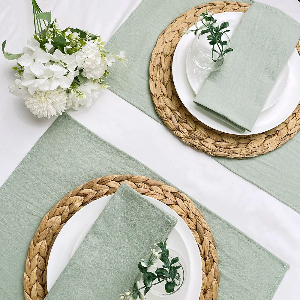 Description Picture 2 of item4PCS Cream Napkins 100% Cotton Cloth Napkins Dinner Table Napkins Serviettes Soft Washable Reusable Weddings Parties Restaurant