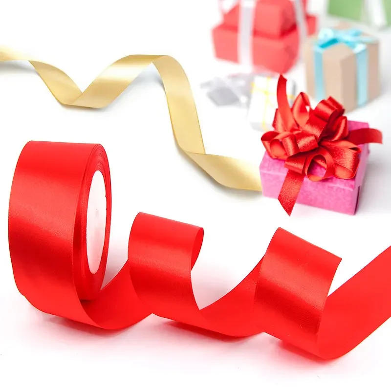 Description Picture 2 of item25Yards/Roll 50mm Ribbons for DIY Bow Crafts Polyester Satin Ribbons Christmas Home Decor Accessories Tape Wedding Gift Wrapping