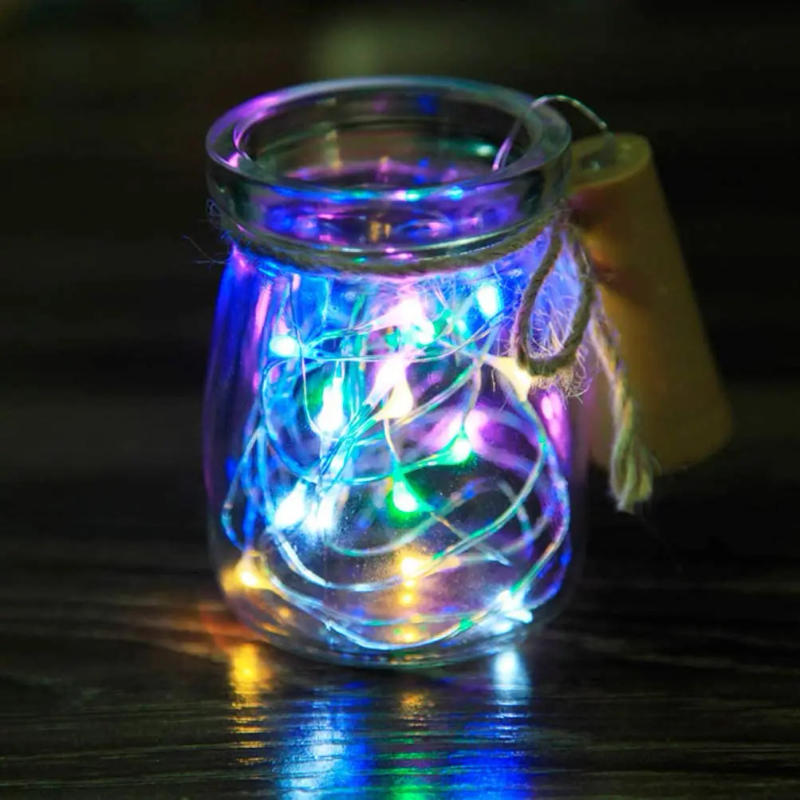 Description Picture 5 of item5Pcs 2M 1M 10 20LEDs Wine Bottle String Light Solar Power Copper Wire Fairy Lights Cork Shape Christmas Lamp For Party Decor