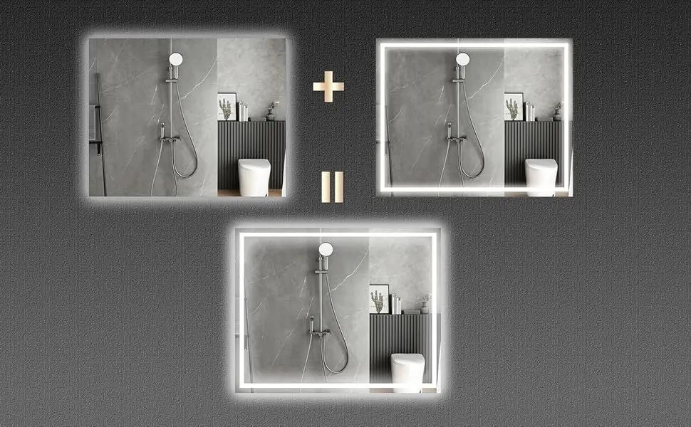 Description Picture 6 of itemLED lighting bathroom mirror 32x24 vanity mirror with light, anti fog, intelligent dimmable 3 colors, vanity mirror
