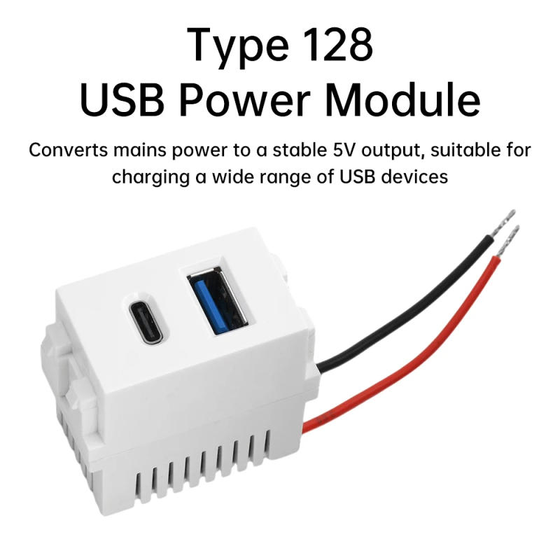 Description Picture 4 of itemUSB Type-C Dual Port Power Module 220V Socket 5V 2.1A Mobile Phone Charging Module Transformer Charging Power Switching Adapter
