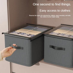 2PCS Large Capacity Clothing Storage Box Wardrobe Classification Covered Box Foldable Drawer Type Clothes&Pants Finishing Box