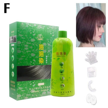 3 In 1 Instant Natural Herbal Bubble Hair Color Shampoo Cover Nourishing Gray Hair Hair Dye Botanical Conditioner 500ml Sha P8A5