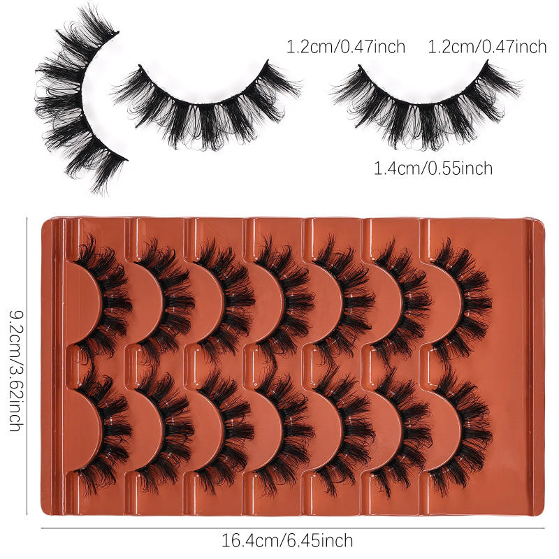 Description Picture 5 of item14Pairs/2Pack Fluffy False Eyelashes Full Wispy Lashes 8D Volume Curly Fake Eyelashes Multipack