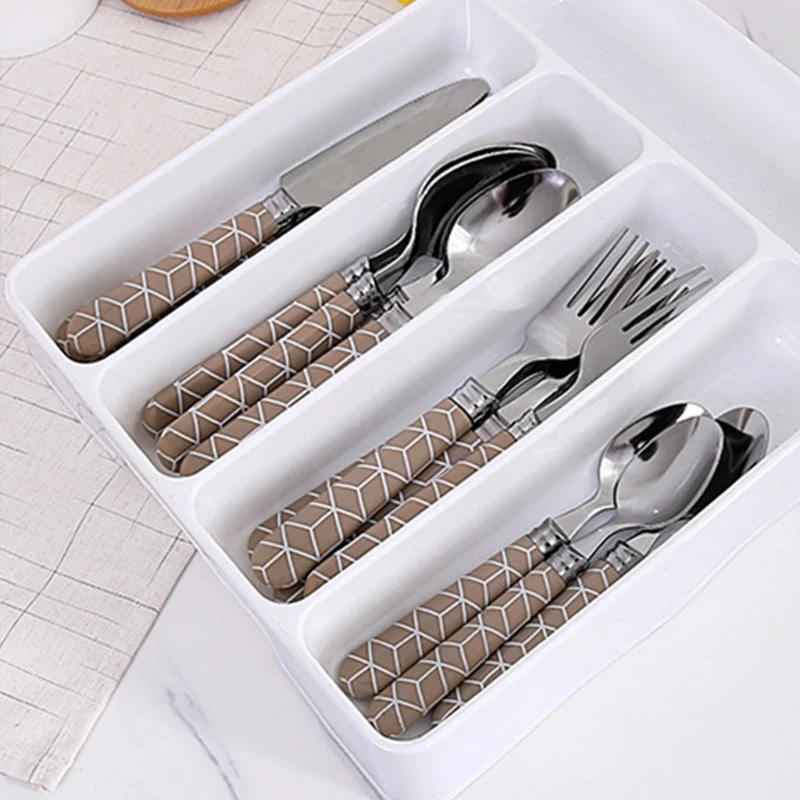 Description Picture 4 of itemKitchen Tools Drawer Organizer Tray Spoon Forks Cutlery Separation Finishing Rack Storage Box Portable Cutlery Container Box