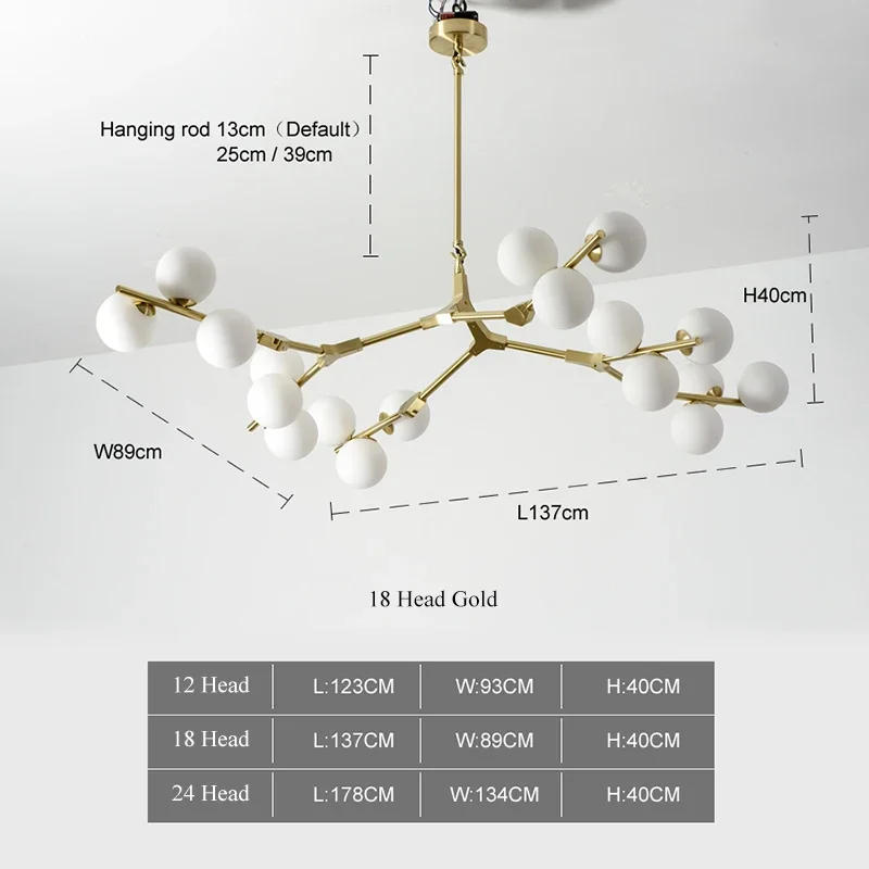 Description Picture 4 of itemNordic Creative Magic Bean Molecular Chandelier Modern Simple Living Room Restaurant Pendant Lights Personality Branch Lamp LED