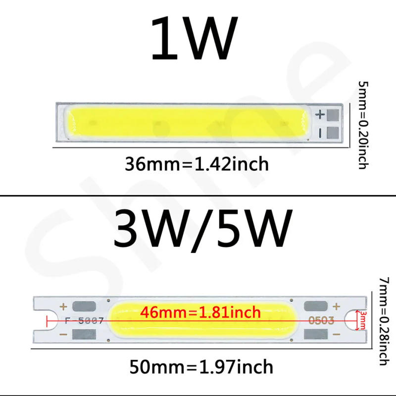 Description Picture 2 of item8pcs LED COB bead chip 1W 3W 5W DC3V 9V 12V 15V Suitable for LED Car Bicycle Flashlight Wall Lamp Tube Maintenance DIY
