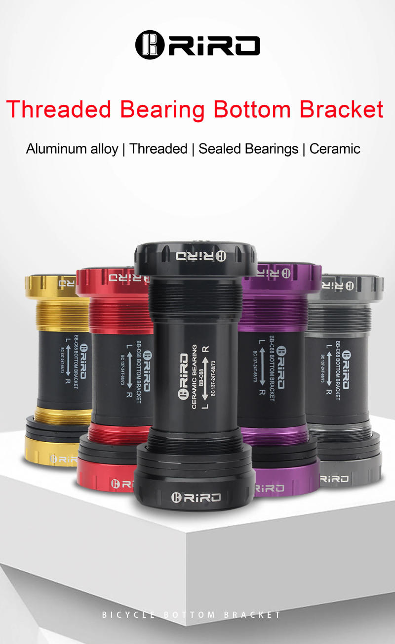 Description Picture 2 of itemRIRO Bicycle Ceramic Bottom Bracket BB68/BB92 68/73MM Threaded BB MTB Sealed Bearings Road Bike 1.37/24mm Shaft Univesal Parts