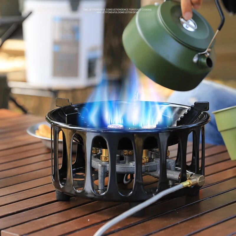 Description Picture 2 of itemOutdoor Hiking Gas Stove 21000W 7-Core Strong Fire Power Camping Picnic BBQ Burner Portable Windproof Electronic Ignition Stoves