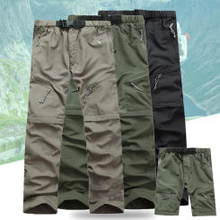(S-5XL)2 in 1 Sports Pants Quick Dry Outdoor Hiking Fishing Runing Capming Long Trouser Can Remove To Shorts Beach Trip Pants