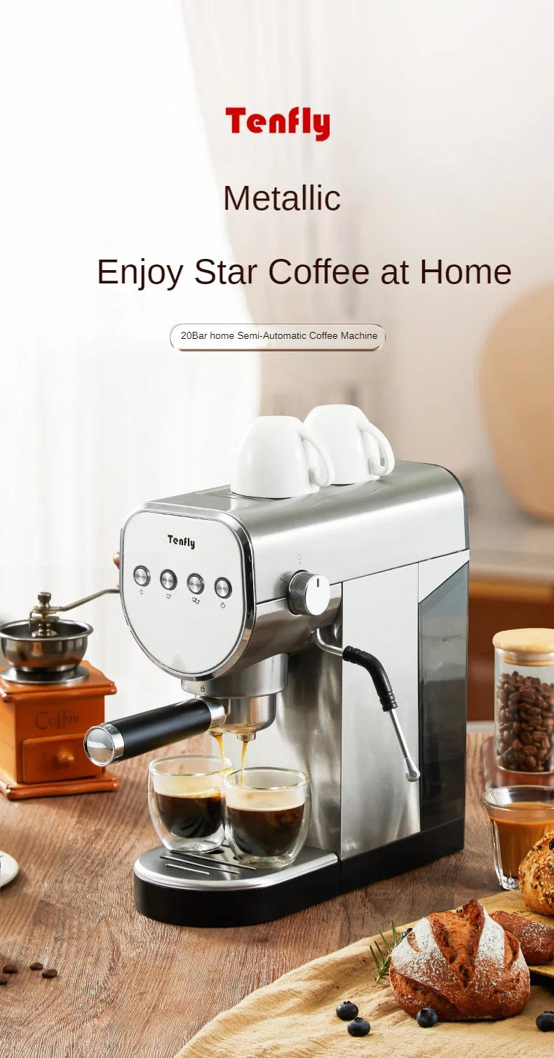 Description Picture 3 of itemEspresso Coffee Machine Home Semi-automatic Coffee Machine 20bar High Pressure Extraction Milk Coffee Machine Cappuccino, Latte