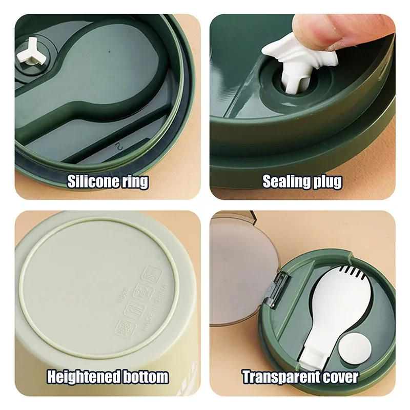 Description Picture 6 of item500ml Cup shape Lunch Box Portable Soup Porridge Cup For Kids Microwave Plastic Bento Box Student Sealed Food Container Box