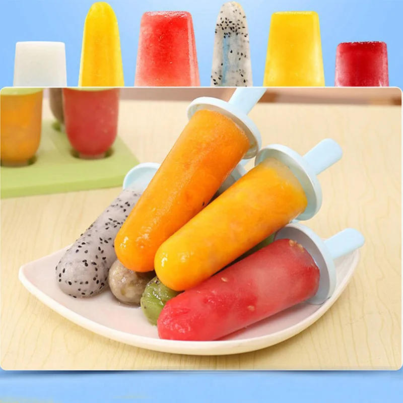 Description Picture 3 of itemIce Cream Mold DIY Ice Pop Molds with Stick Reusable Plastic Ice Pop Cube Maker For Kids Popsicle Mold Kitchen Ice Cream Tools