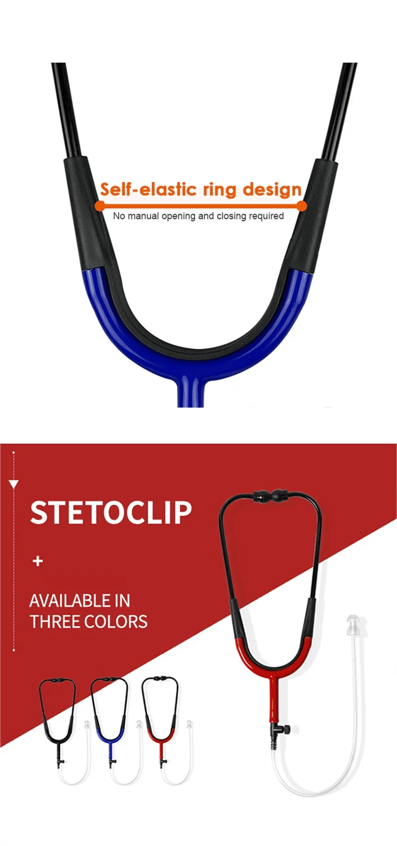 Description Picture 6 of itemListening Test Stethoscope Plastic Hearing Aid Listen Tube Stetoclip Stethoscope with Damper for Testing Hearing Aids Accessory