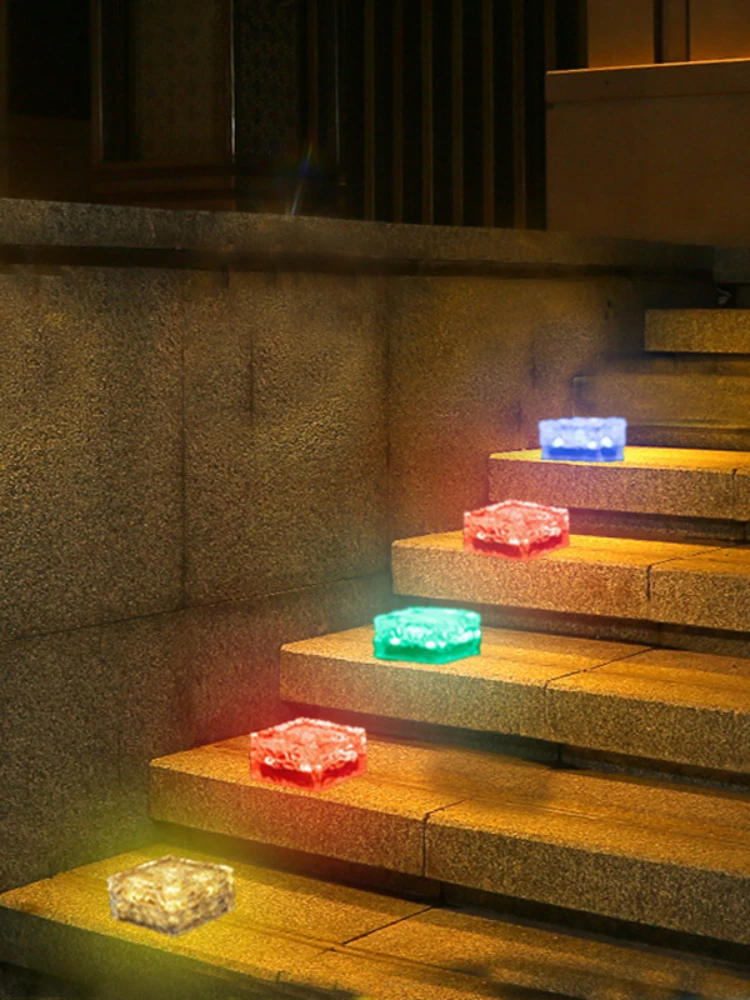 Description Picture 5 of itemSolar Underground Lamp Cube Outdoor Waterproof Path Stair Step LED Sunlight Garden Yard Pathway Party Decor Underground Lamp