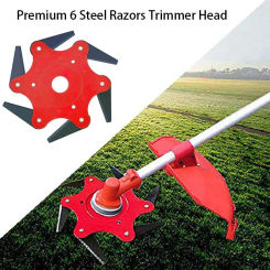 Premium Manganese Steel Cutter Blade 6 Teeth Grass Durable Trimmer Head Lawn Weeding Upgraded Universal Weed Eater Blades Metal