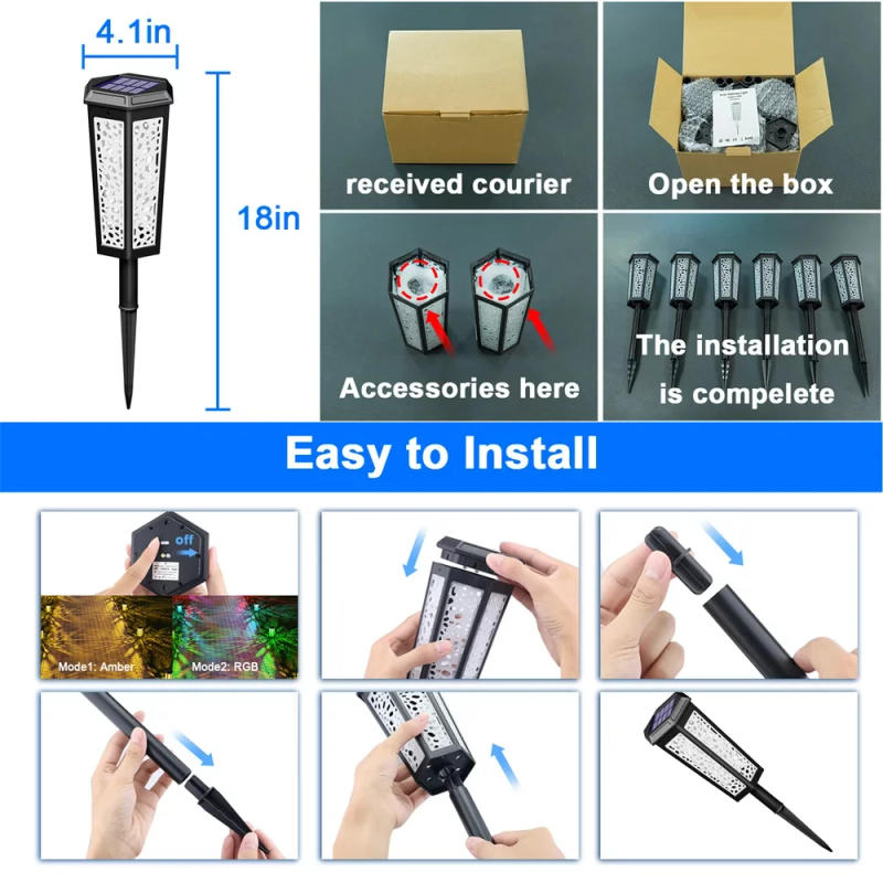 Description Picture 5 of itemSolar Garden Lights Outdoor Color Changing & Warm White Pathway Lights Waterproof Landscape Decorative Light for Patio Yard Lawn