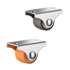 Universal Rubber Straight Wheel Brown Hardware Directional Casters Furniture Orange Self Adhesive Caster