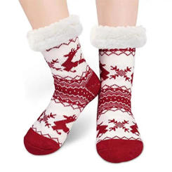 Christmas Socks Women's Cozy Fleece Lined Snow Socks Adult Leg Warmers Carpet Slippers Bedroom Socks 2024 New
