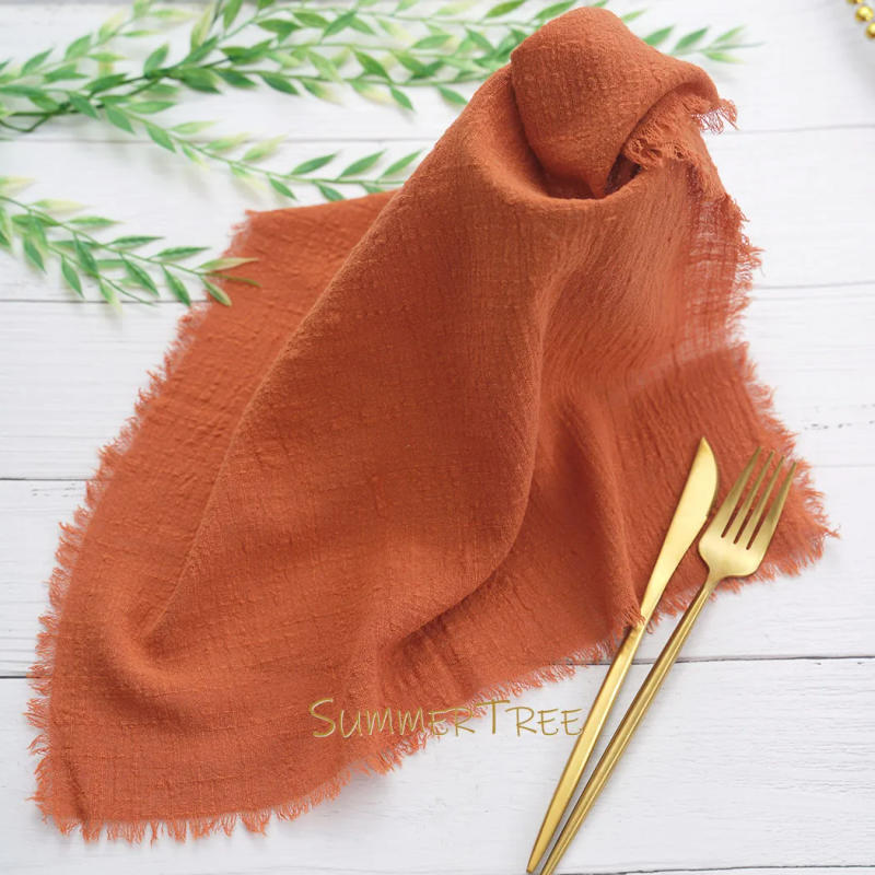 Description Picture 6 of item20pcs 41x41cm Cloth Napkins Cotton Gauze Napkin Tea Towels Retro Cheesecloth Vintage Wedding Linen Party Christmas Table Decor