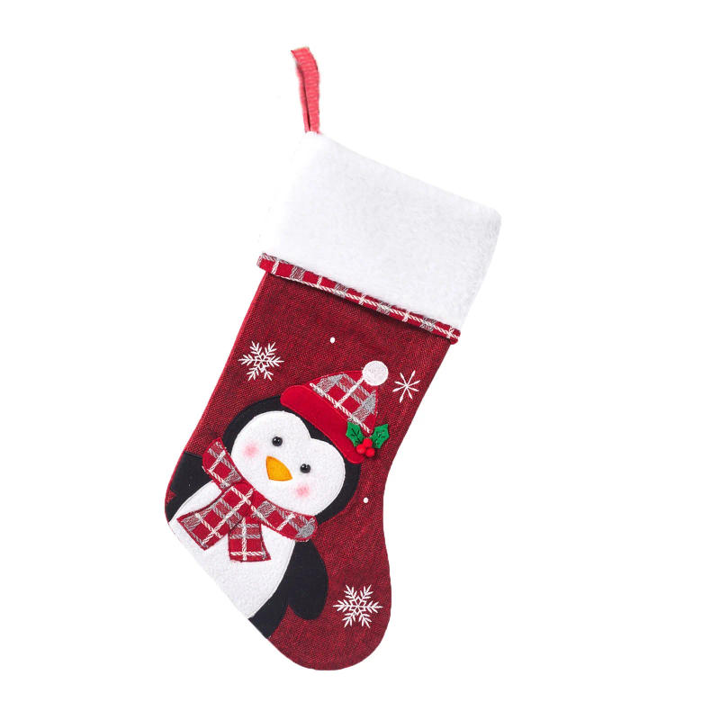 Description Picture 3 of itemChristmas Sock Hangings Decorations Claus Snowman Elk Cartoon Embroidered Socks Gift Bags Christmas Ornament Pendants Props