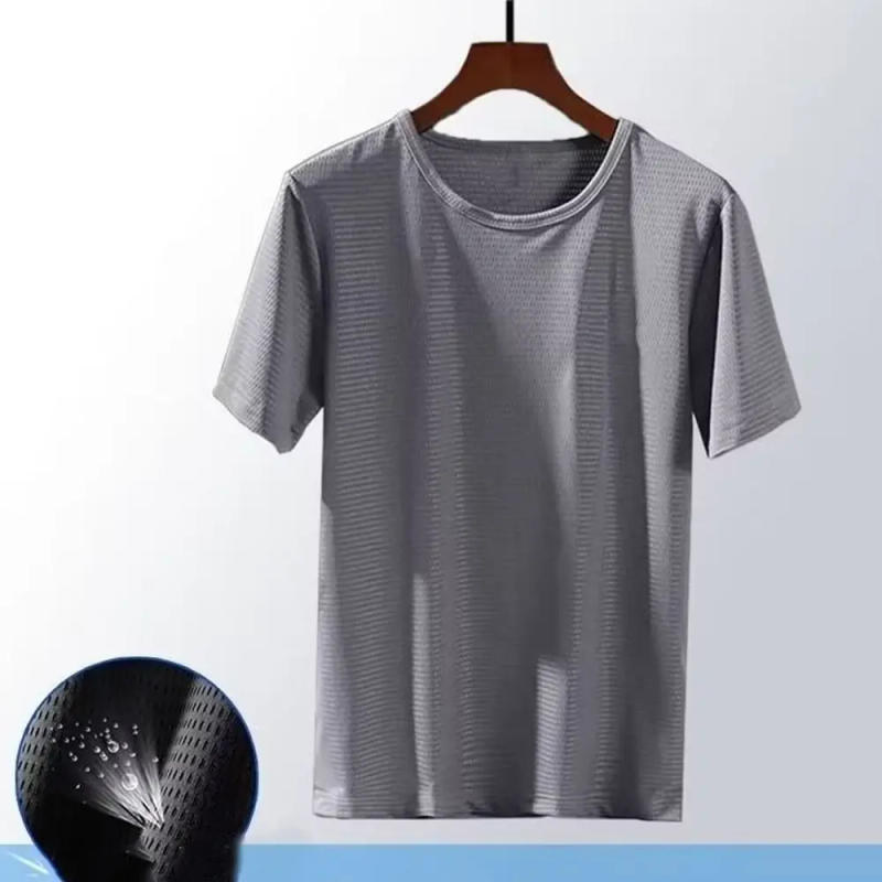 Description Picture 4 of itemFashion Round Neck Quick Dry T Shirts Simple Thin Short Sleeve T-shirt Loose Bottoming Shirt Basic T-shirt for Men All-match
