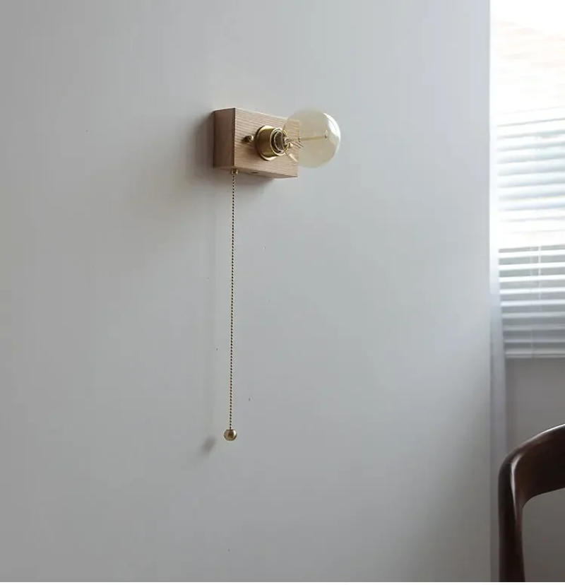 Description Picture 4 of itemVintage Walnut Wood wall lamp Home Decoration small rectangle lamp Bedroom LED Bedhead Wall Light Indoor Staircase corridor Ligh