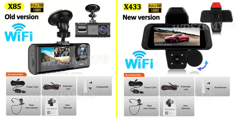 Description Picture 2 of itemNEW 3 Channel Car DVR WIFI Video Recorder Dash Cam for Cars 1080P with Rear View Camera for Vehicle Night Vision Car accessory