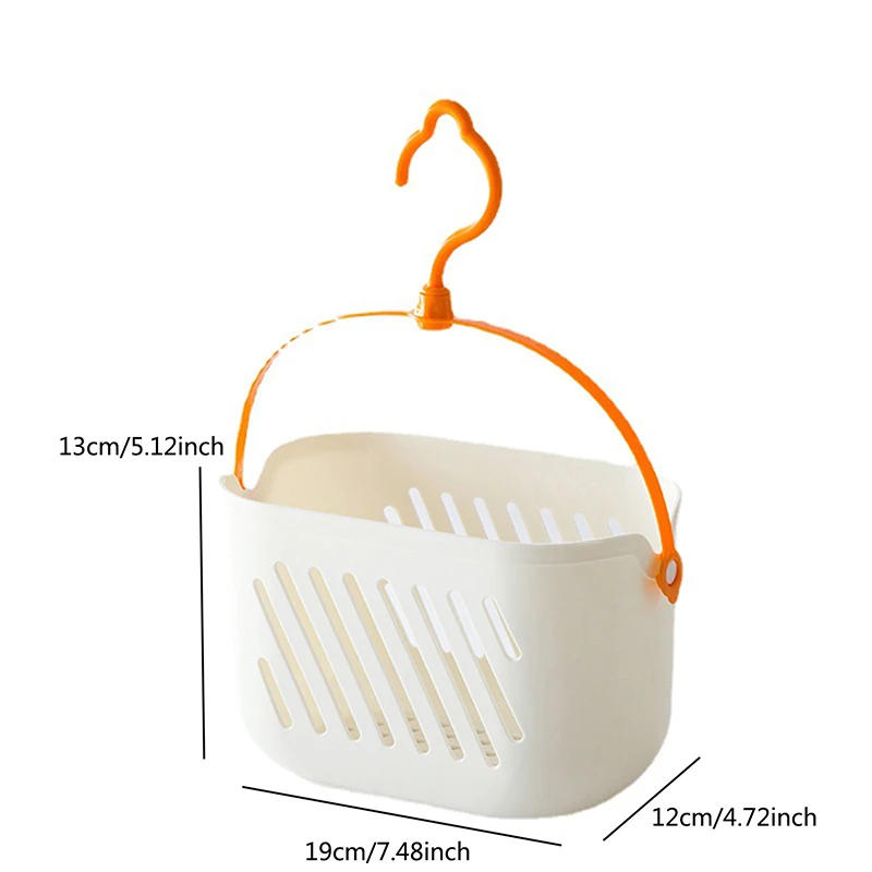 Description Picture 2 of itemHanging Shower Toiletry Bath Kitchen Baskets Tub Corner Organizer Dorm Tote Hooks Rack Hangable Storage Basket with Hook
