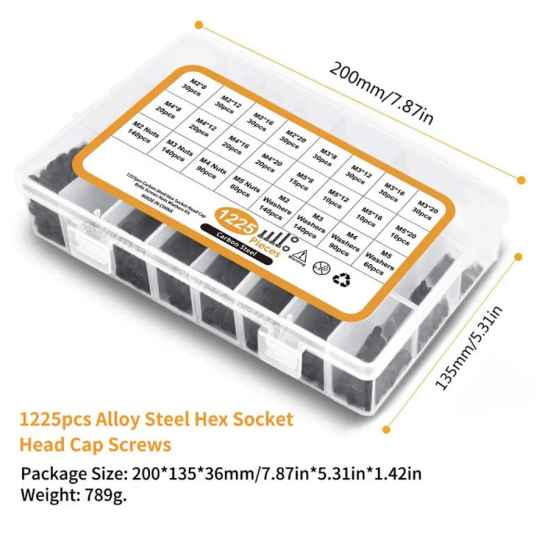 Description Picture 5 of itemDIY screw kit High grade screws M2M3M4M5 screws Carbon steel screws Bolts and nuts assortment Socket screw kit Screws set