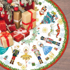 Christmas Tree Skirt Winter Christmas Collar Nutcracker Xmas Decorative   Mat Rustic Christmas Decorations Home Office Winter