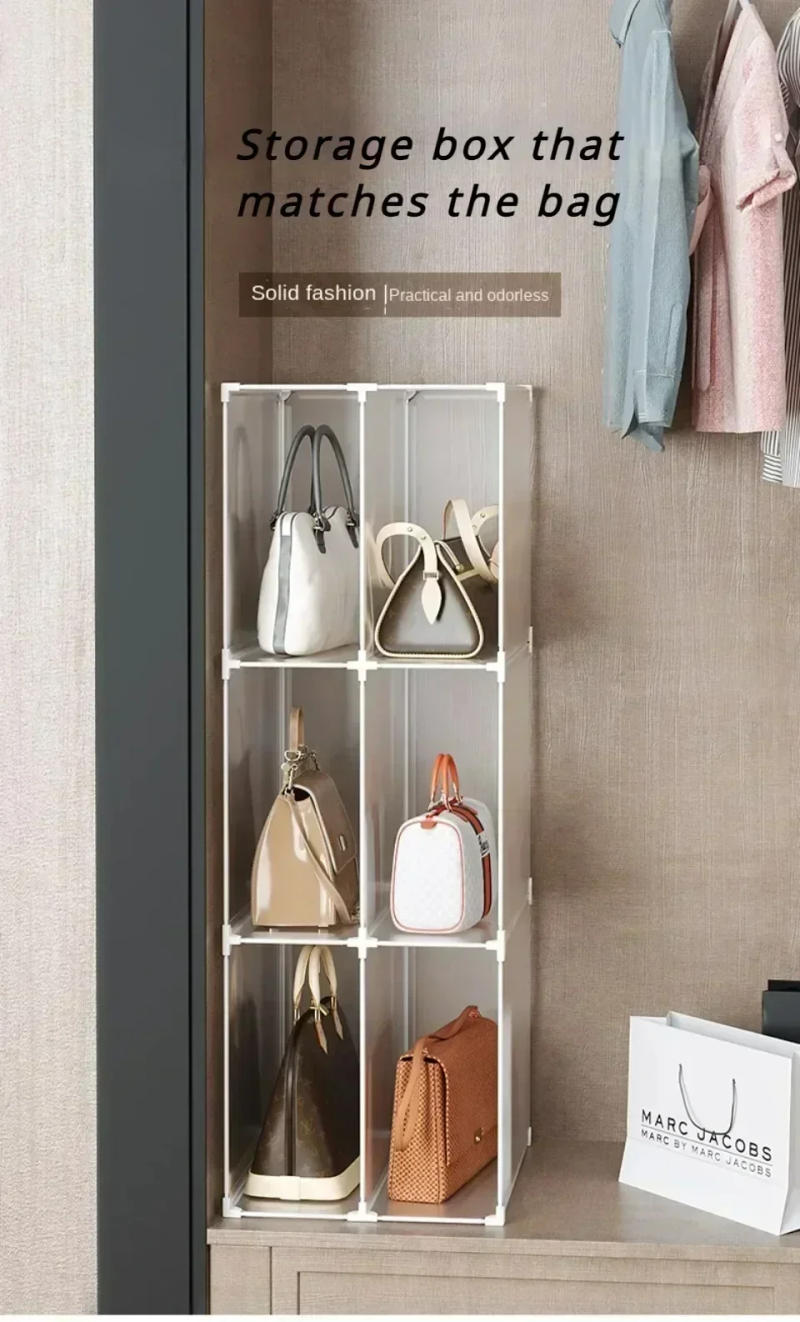 Description Picture 4 of itemHandbag Storage Cabinet Drawer Divider Storage Organizers Free Combination DIY Space-Saving Storing Clothes And Handbags Rack