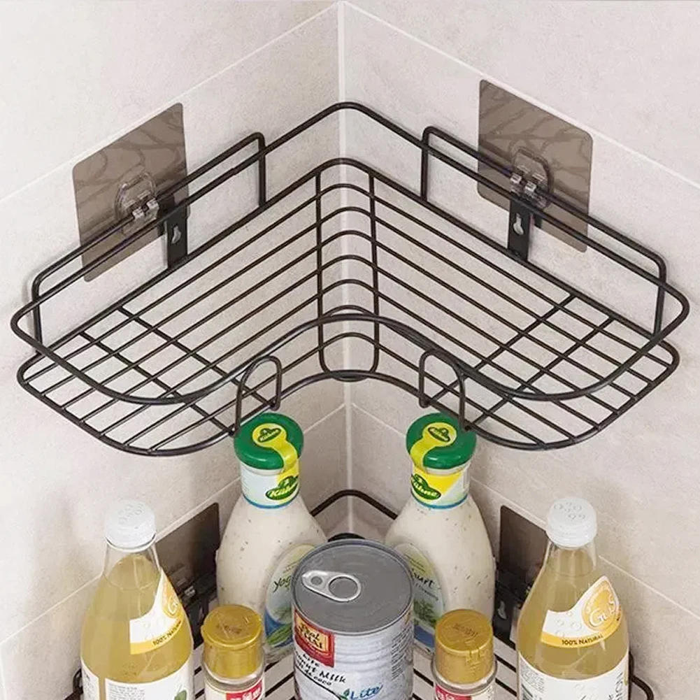 Description Picture 5 of item5PCS Waterproof Strong Adhesive Hook Shelf Sticker for Bathroom Kitchen Wall Shelf Rack Kitchen Sticking Wall Screw Hook Hanger